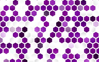 Light Purple vector template in hexagonal style. Glitter abstract illustration in hexagonal style. New design for website's poster, banner.