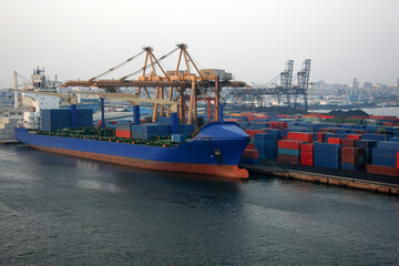 Cargo ships in Port of Alexandria,  is considered the second most important city and the main port...