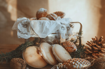 still life with acorns and cones