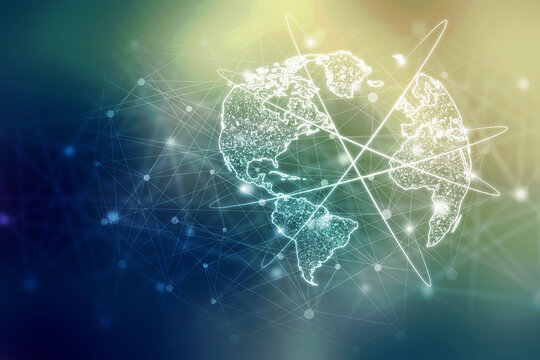 2d illustration world map abstract background