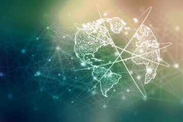 2d illustration world map abstract background