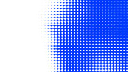 Fototapeta premium Dots halftone white blue color pattern gradient texture with technology digital background. Dots pop art comics with summer background.