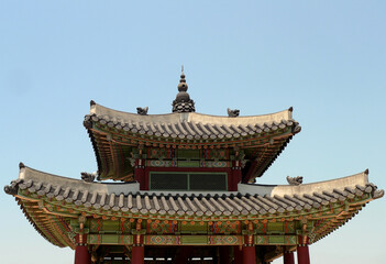 The roof of an ancient traditional Korean dwelling