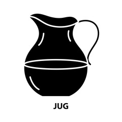 jug icon, black vector sign with editable strokes, concept illustration