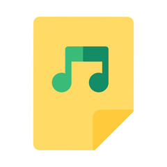 Musical notation flat vector icon