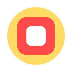 Stop button flat vector icon