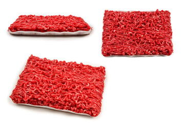 Chopped meat  isolated on white background.