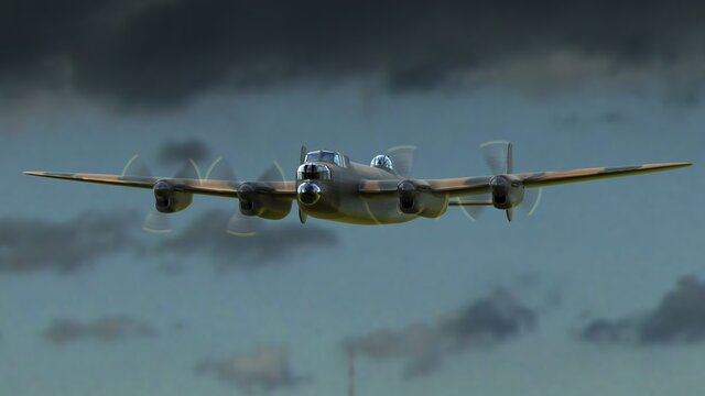 3d illustration. British heavy bomber from WW2