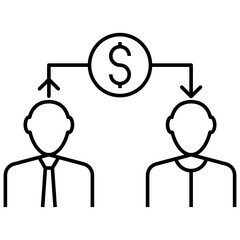 Alternative financial service Vector Icon Design, Financier and investors Symbol on White Background, Business Capitalism and Finance Sign, Peer to Peer Lending Concept,