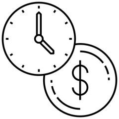 Time and Money Relation Concept Vector Icon Design, Financier and investors Symbol on White Background, Business Capitalism and Finance Sign, 