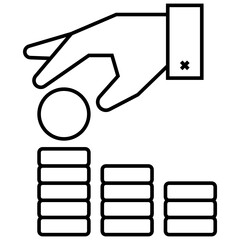 Wealth or Stack of Coins Vector Icon Design, Financier and investors Symbol on White Background, Business Capitalism and Finance Sign, Stock Asset Concept