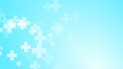 Medical white blue cross pattern background.