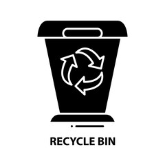 recycle bin icon, black vector sign with editable strokes, concept illustration