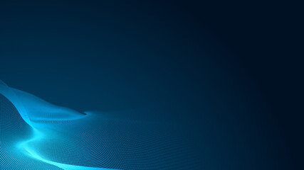 Dot blue wave light screen gradient texture background. Abstract  technology big data digital background. 3d rendering.