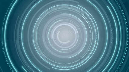 Circle blue neon light technology Hi-tech dark background. Abstract graphic digital future concept design.