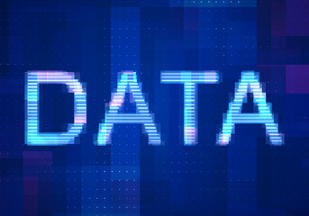 Data network Internet Mobile icon technology blue background. Abstract digital machine learning with digital future design concept.