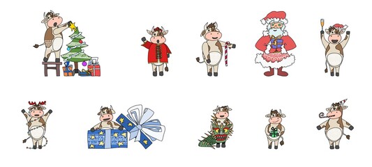 collection of cows and santa claus for the news