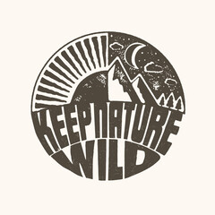 Vintage Typography Nature & Outdoor Logo Design Template. Vector illustration.