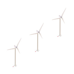 Vector illustration of isometric wind turbine