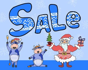 super sale in santa and bulls store for new year