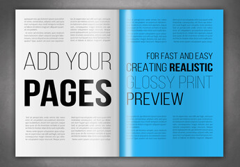 Glossy Magazine Pages Mockup