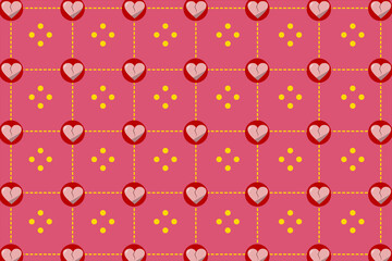 Vector Illustration Broken Heart Seamlees Pattern, 