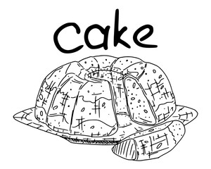 sliced raisin muffin on a plate. stock fast food