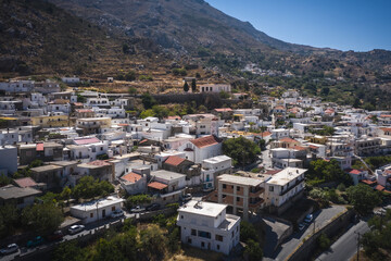 Fototapeta na wymiar Akoumia Crete village aerial view