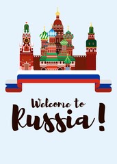 welcome to russia. flat style illustration picture