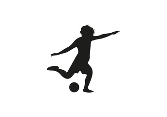Fototapeta na wymiar Women football club vector logo design. Women football sport icon