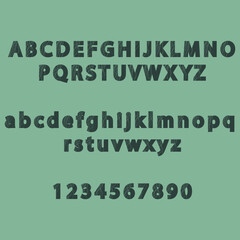 Scandinavian Font Vector. Folk style font design, tribal alphabet, letters and numbers