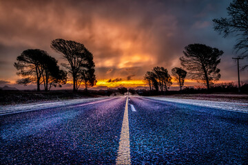 Atardecer en la ruta