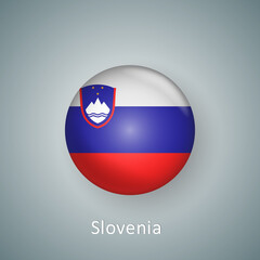 Obraz premium Slovenia flag icon circle 3d gradient isolated