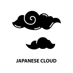 japanese cloud icon, black vector sign with editable strokes, concept illustration