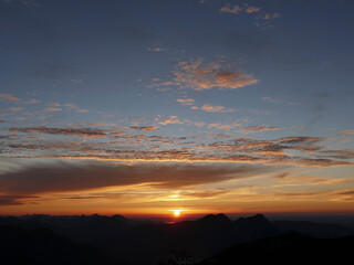 Sunset panorama at Untersberg mountain in Berchtesgaden, Bavaria