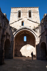 Ruin of the village of Oradour sur Glane in France, remnant of a former war massacre