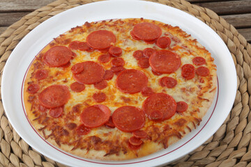 pepperoni pizza as fast food typical italian