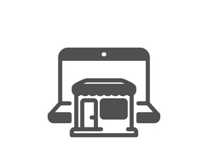 Marketplace icon. Online shop sign. Retail store symbol. Quality design element. Flat style marketplace icon. Editable stroke. Vector