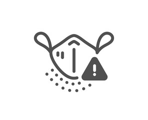 Medical mask icon. Safety breathing respiratory mask sign. Coronavirus face protection symbol. Quality design element. Flat style medical mask icon. Editable stroke. Vector