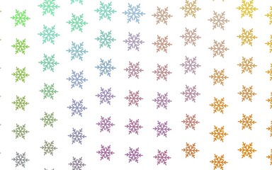 Light Multicolor vector layout with bright snowflakes, stars.