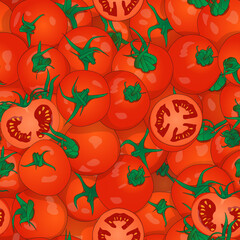 Red Tomato Seamless Pattern