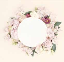 Ranunculus flat lay composition