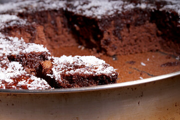 close up of a chocolate cake