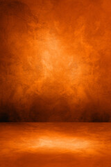 Empty dark orange concrete interior background