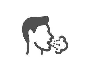 Cough icon. Coronavirus symptom sign. Flu, sneeze or pneumonie symbol. Quality design element. Flat style cough icon. Editable stroke. Vector
