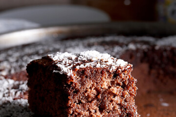 close up of a chocolate cake