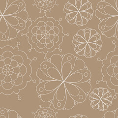 Scalable vector graphics. Christmas seamless pattern. Floral pattern on a beige background. Seamless pattern in boho style.