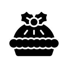 Christmas pie icon, Christmas food and drink vector
