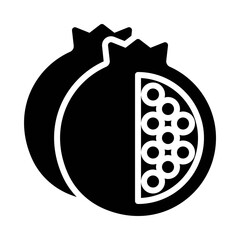 Pomegranate icon, Christmas food and drink vector