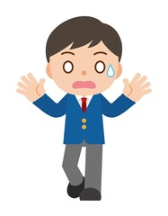 驚く 男子学生 ブレザー